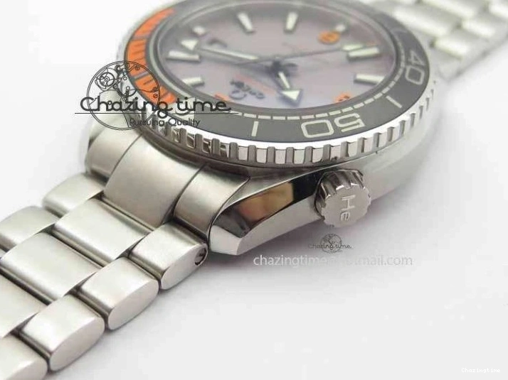0211 Stretchable Planet Ocean 2016 43.5mm SS OM 1:1 Best Edition Gray Dial On SS Bracelet A 8163